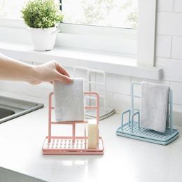 Kitchen Storage Sponge Drainer Rack Towel Holder Sink Shelf Organiser Basket Adjustable Bathroom Accessorie