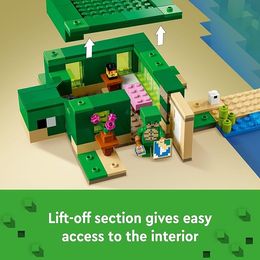 Minecraft The Turtle Beach House Construction Toy, Minecraft House Building Set with Turtle Figures, Accessories, and Characters from The Game