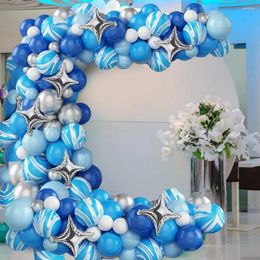 Party Decoration Wedding Arrangement Balloons Bright Colour Matching Eye-catching Agate Pattern Balloon Set Versatile Design For Birthday