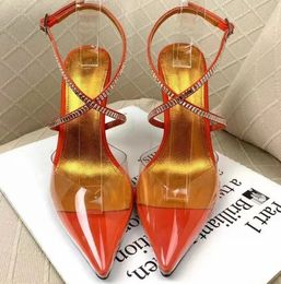 Alevi Milano high-heeled pointed sandals crystal studded straps short-heeled women's high-heeled summer luxury designer shoes party high-heeled dress shoes women #000