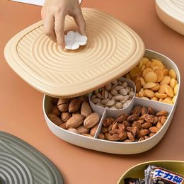 Plates 1 Pc Storage Tray Dried Fruit Snack Plate Appetizer Serving Platter For Party Candy Nuts Dish With Cover Kitchen Supplies