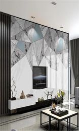 3d Mural Wall Covering Wallpaper Modern Abstract Geometric Jazz White Marble Living Room Bedroom Home Decor Painting Wallpapers8014407