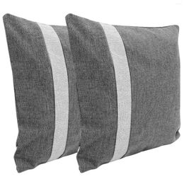 Pillow 2Pcs Square Cover Cotton Linen Decorative Covers Pillowcase Sofa Bedroom