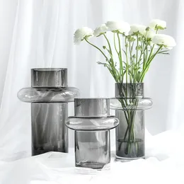 Vases Nordic Modern Minimalist And Versatile European Style Cylinder Transparent Glass Vase Flower Arrangement Home Living
