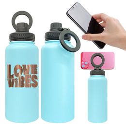 New powder coated large capacity 32oz copper plated laser engraved tumbler ourdoor travel water bottle coffee mug vacuum insulated thermo with magnetic ring holder