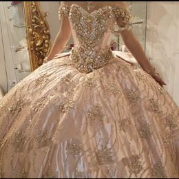 Blush Pink Vestidos de 15 a os Quinceanera Dresses Crystal Beaded Sweet 16 Dress Applique Bow Long Ball Gown Prom Gowns 275g