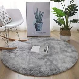 Carpets MiRcle Sweet Nordic Grey Circle Rug Soft Plush Carpet For Bedroom Living Room Sofa Table Bedside Perfect Adding Comfort Style