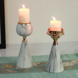 Candle Holders Wedding White Ceramics Candlestick Form Vintage Nordic Stand Centrepiece Candles Kaarsenhouder Home Decoration 50ZT