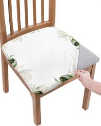 Chair Covers Watercolour Palm Green Leaves Seat Cushion Stretch Dining Cover Slipcovers For Home El Banquet Living Room