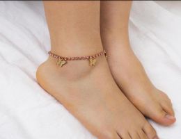 Hip hop Fashion butterfly tennis chain anklets women Zircon brilliant Body Jewelry Chain Link 2020 Newest jewelry4648703