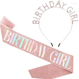 Hair Clips Ladies Birthday Crown Strap Shoulder Gold Girl Headband Princess Rhinestone Happy Accessory