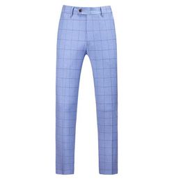 Men's Pants Mens Plaid Suit Pants British Slim Fit Dress Pants Men Casual Business Grid Zipper Length Pants Trousers Formal Male Pants Y240514