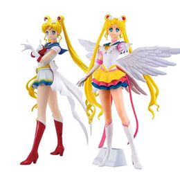 Action Toy Figures 23cm Anime Sailor Moon Action Figure Doll Princess Serenity Cake Ornaments Collection PVC Tsukino Usagi Figure Model Toys Gifts Y240514