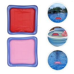Plates 2 Pcs Inflatable Ice Bar BBQ Supply PVC Serving Tray Out Door Toys Pool Picnic Child Square