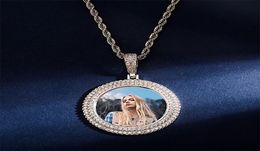 Custom Made Double layer Stones Po Pendant Necklace For Men Women Gifts Cubic Zirconia Necklace Hip Hop Jewelry1545969