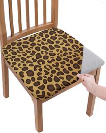 Chair Covers Animal Skin Texture Leopard Print Seat Cushion Stretch Dining Cover Slipcovers For Home El Banquet Living Room