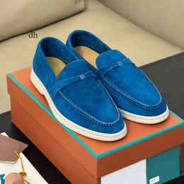 Summer Walk Loafers Loro Piano Mens Woman Dress Flat Low Top Suede Leather Moccasins Comfort Loafer Sneakers Send Shoes And Dust Bag 93