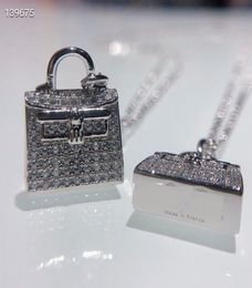 Nuova borsa con catena di clavicole femminile con collana diamantata con diamanti semplici gioielli in argento sterling rosso netta 5165442