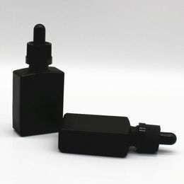 30ml Black Frosted Glass Liquid Reagent Pipette Dropper Bottles Square Essential Oil Perfume Container Spruu Vhraa