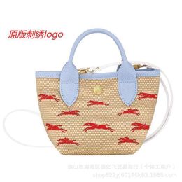 Fashion Handbag 85% Factory Promotion Bag New Mini Grass Weaving Cabbage Basket Leisure Womens Handheld Crossbody One Shoulder Bags s