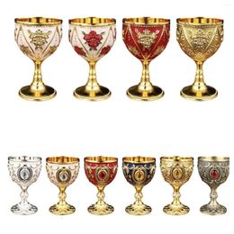Mugs Vintage European Style Wine Glasses Metal Cup Champagne Beverage Goblet Cocktail Bar Party Home Decoration