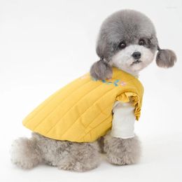 Dog Apparel Pet Jacket Cotton Suit Cute Little Embroidered Comfortable And Skin-friendly Vest For Cats Dogs Accessories