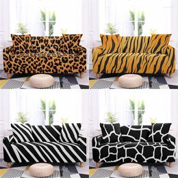 Chair Covers Leopard Tiger Print Zebra Stretch Spandex Sofa Cover All Inclusive For Living Room L Shape