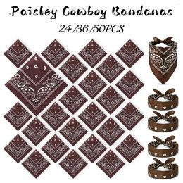Party Favor 24/36/50 Pcs Paisley Bandanas Cowboy Polyester Bulk Necktie Multi Purpose Unisex Headband Birthday Costume 21.5in