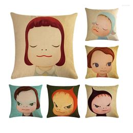 Pillow 45 45CM Personalised Sleeping Baby Doll Cartoon Girl Covers Gifts Linen Birth Throw CoverZY02