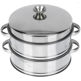Double Boilers Steamer For Dumplings Food Steel Basket Metal Cookware Multi-function Home Golden Enamelware Multifunction
