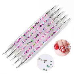 Cross Border Nail Enhancement Tool with Double Headed Diamond Pearl Pen Holder, Point Drill Pen Size, Double Headed Coloured Draw