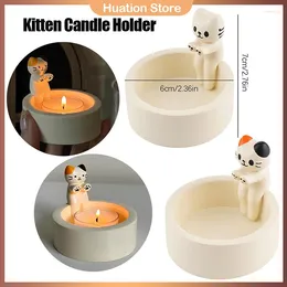 Candle Holders Cute Kitten Holder Warming Paws Cartoon Creative Lovely Scented Heat Resistant Crafts Home Decoration Gifts