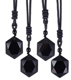 Pendant Necklaces Black Obsidian Stars Lucky Amulet Love Natural Energy Stone Necklace For Women Men Crystal Pendulum Jewelry1382118