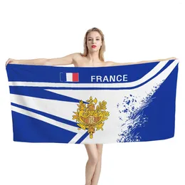 Towel France Flag With Coat Of Arms Bath Towels Bathroom Accessories Sublimation Printing Beach Quick Drying Microfiber