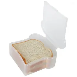 Storage Bottles Silicone Bread Container Portable Sushi Dessert Sandwich Toast Food Box Microwaveable Transparent Kitchen Lunch Bento