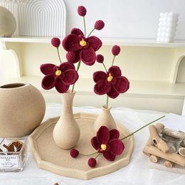 Decorative Flowers Hand-woven Knitted Yarn Phalaenopsis Wholesale Creative Bouquet Gift Love Friendship Butterfly Orchid Mother's Day Gifts