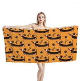 Towel Cartoon Dachshund Dog Children's Bath Towels Cute And Bone For Sauna Large Cotton Custom Bathrobe