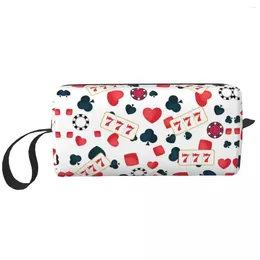 Cosmetic Bags Poker Pattern Makeup Bag Organizer Dopp Kit Toiletry For Women Beauty Travel Pencil Case