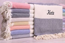 Towel Personalized Turkish Beach With Name Bachelorette Party Favors Birthday Gifts Wedding Bridesmaid
