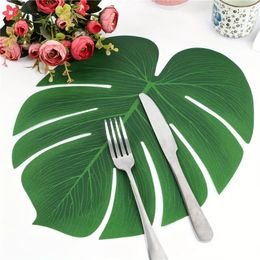 Decorative Flowers 10pcs Artificial Tropical Palm Leaves For Jungle Safari Beach Hawaiian Luau Theme Wedding Birthday Party Table Plant