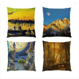 Pillow Velvet Luxury Sofa S Modern Case Decorative Pillows Bed 45x45CM Cover Flax Abstraction Sitting E0080