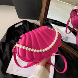 Shoulder Bags 2024 Summer Lipstick For Women Fashion Pearl Mini Purse Crossbody Bag High Quality PU Shell Designer
