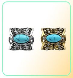 Pins Brooches Vintage Blue Natural Stone Scarf Buckle Tube Hollow Rhinestone Shawl Clips Silk Pins Bohemia For Women Jewelry3941606