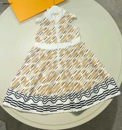 Top child dresses high quality Sleeveless baby dress Size 110-160 designer girl skirt Pattern full print toddler frock Dec10