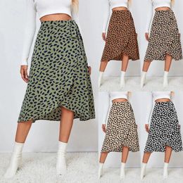 Skirts For Women Trendy Summer Europe United States Versatile Temperament Polka Dot Print Slit Skirt Women'S Clothing