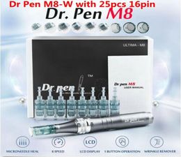 Professional Auto Electric MicroNeedle Wireless Dermapen Dr Pen M8-W with 25pcs 16pin Needles Cartridge Skin Care MTS Anti Spot7202229