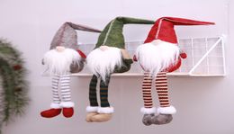 Xmas Swedish Hang Leg Figurines Handmade Christmas Gnome Faceless Plush Doll for Ornaments Gifts Kids Xmas Decoration HH717291954078