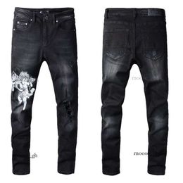 AAmirs Designer Jeans Mens Womens Designers Jeans Distressed Ripped Biker Slim Straight Denim For Men S Print Army Fashion Mans Skinny Pants qurple jeans33