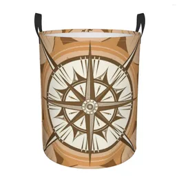 Laundry Bags Medieval Compass Wind Rose Dirty Basket Waterproof Home Organizer Clothing Kids Toy Storage