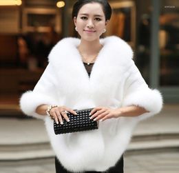 Scarves Luxury Elegant Womens Faux Mink Cashmere Winter Warm Fur Coat Shawl Cape Fashion Solid Ladies Pashmina Poncho KH704471Scar5591341